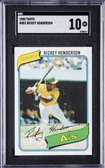 1980 Topps #482 Rickey Henderson Rookie Card - SGC GM 10